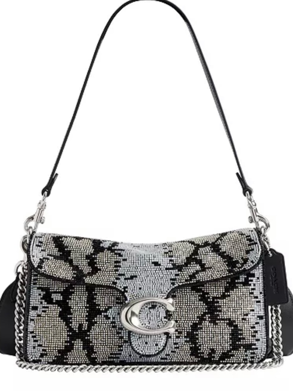 Coach Tabby Medium Beaded Snake Shoulder Bag 26 - Picture 1 of 5